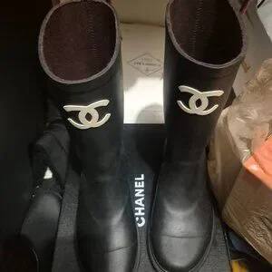 Chanel rain boots